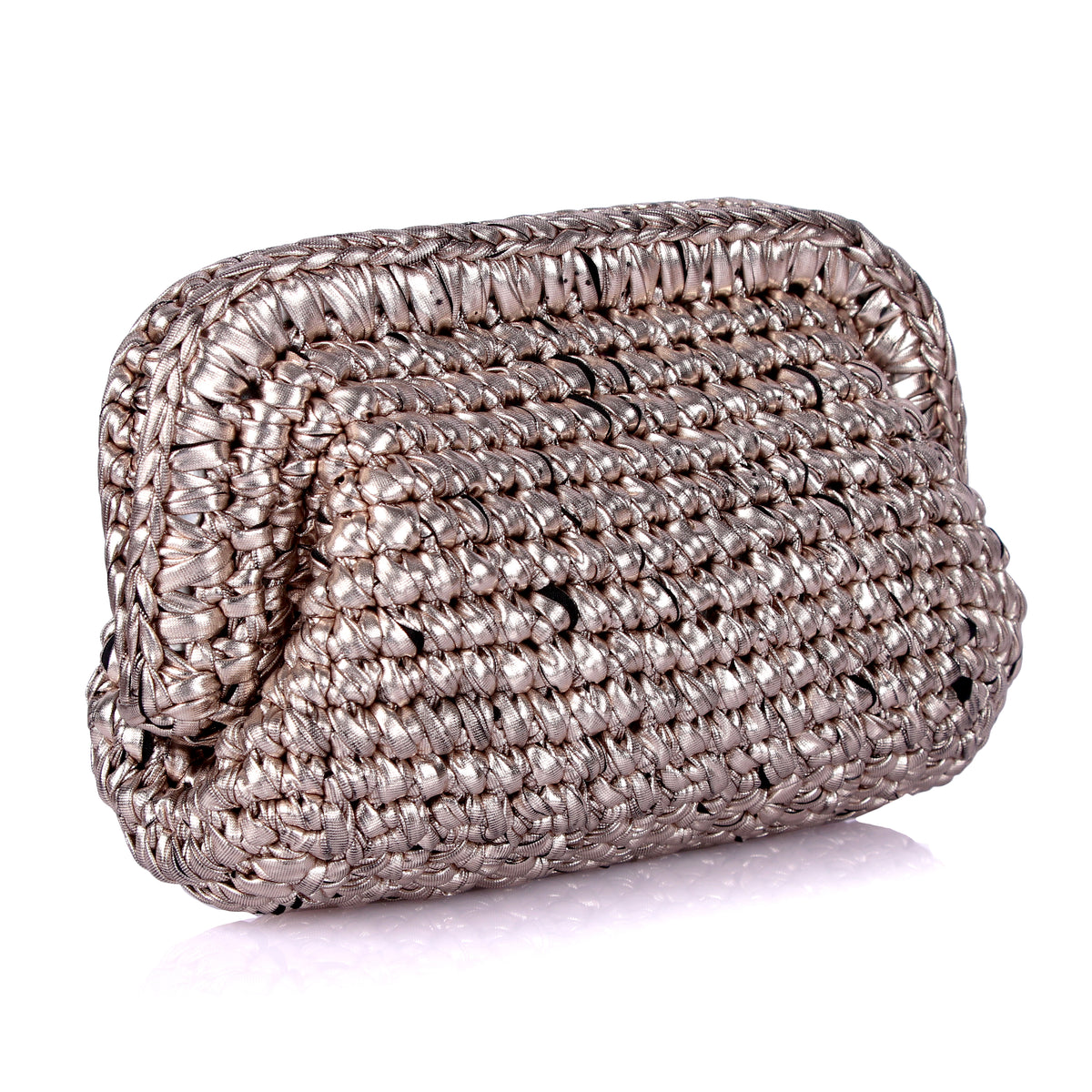 Woven champagne clutch