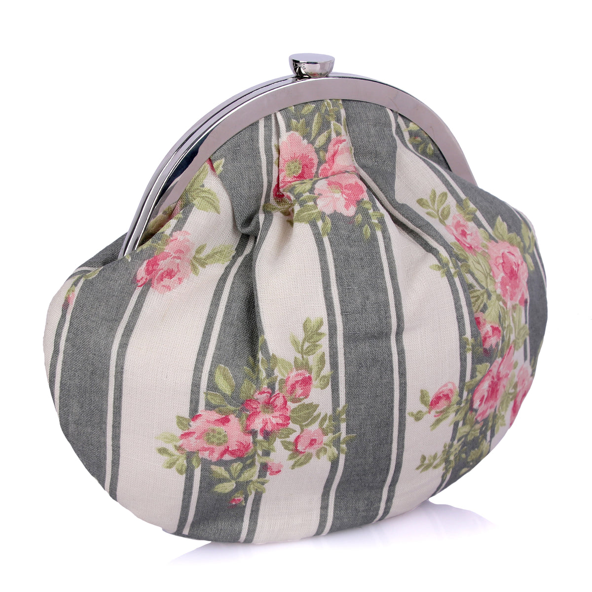 Stripo floral clutch