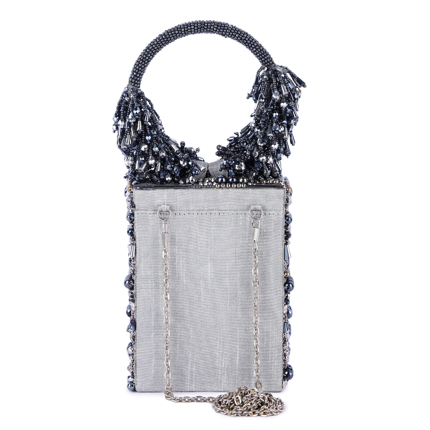 Jhumroo grey clutch
