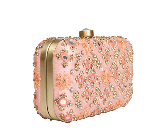 Peech mirrorwork clutch