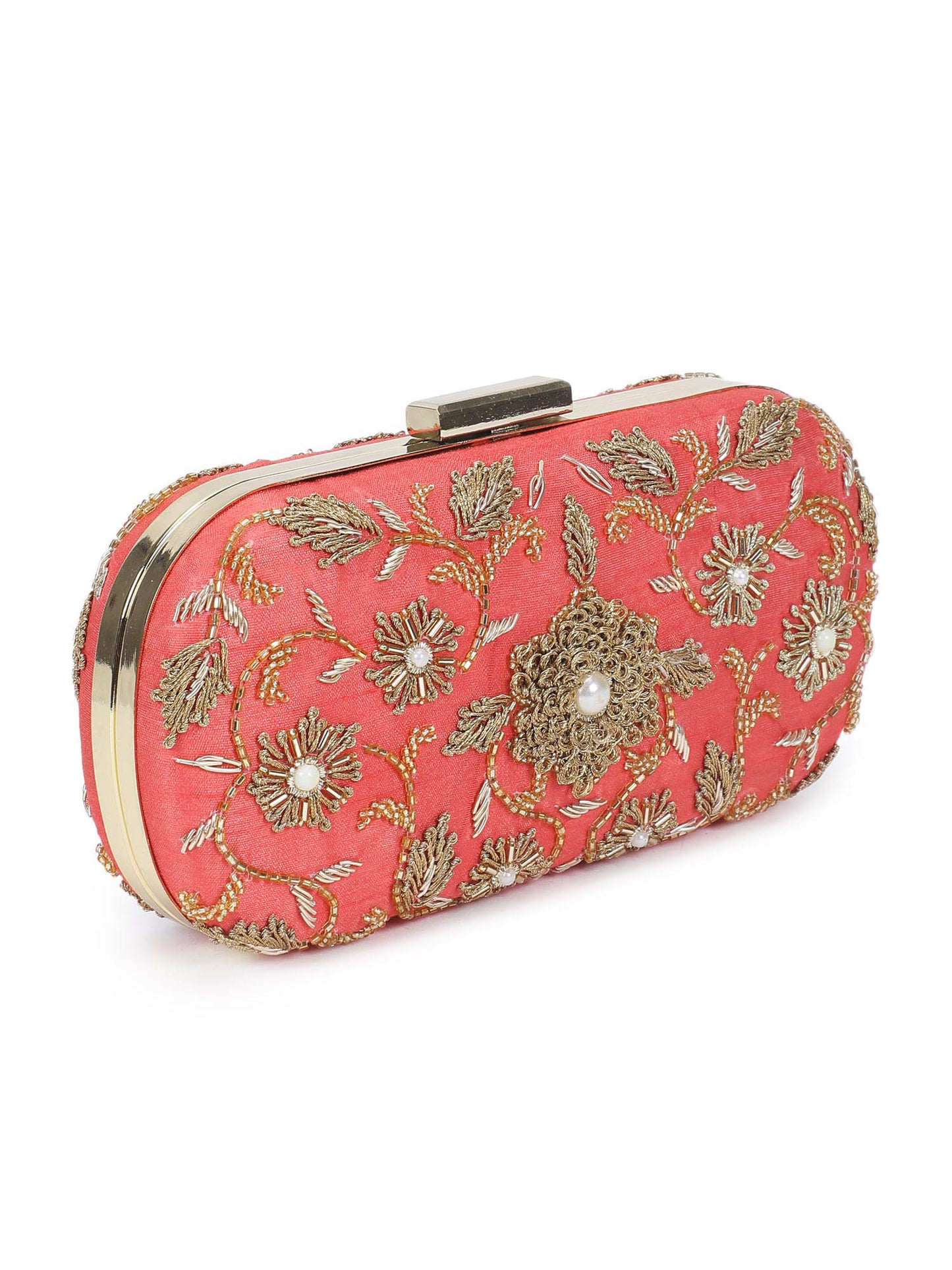 Coralicious flower clutch