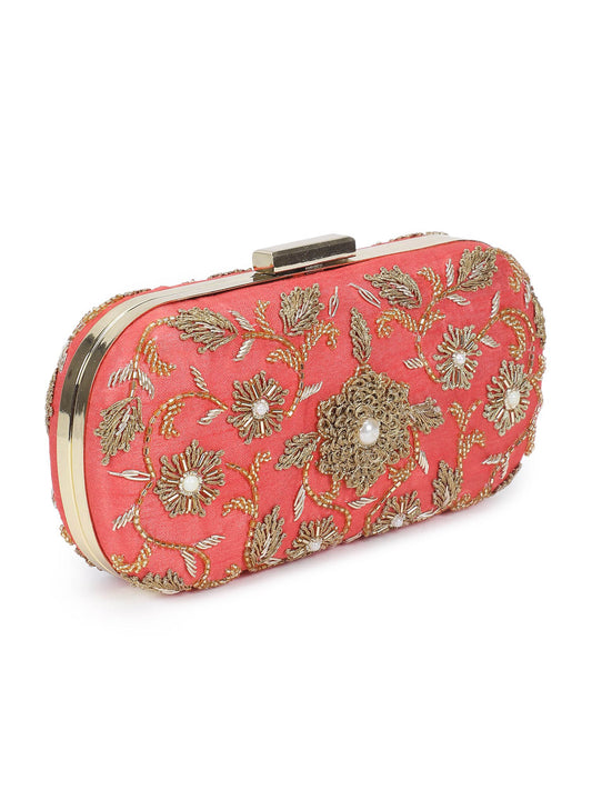 Coralicious flower clutch