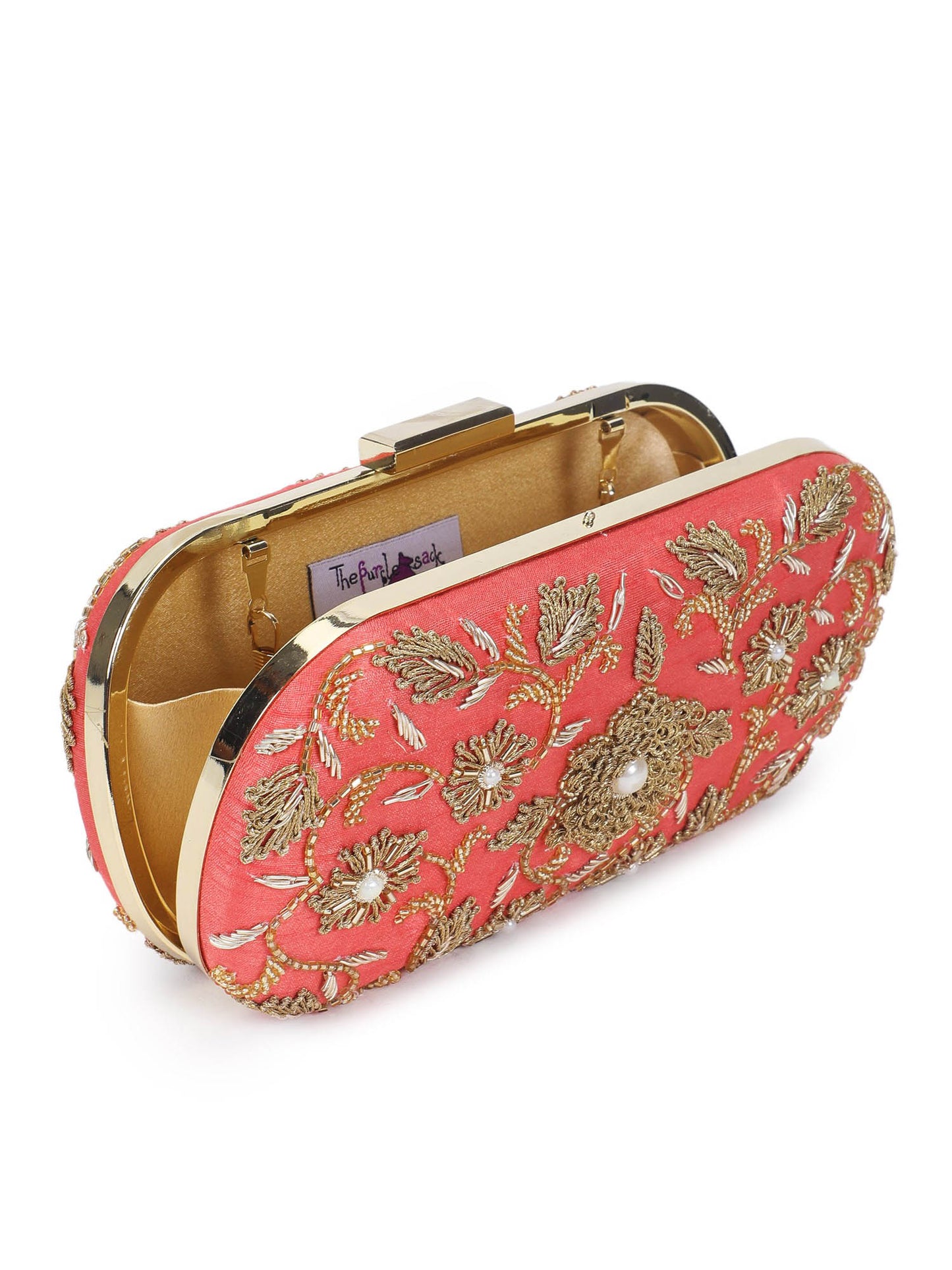 Coralicious flower clutch