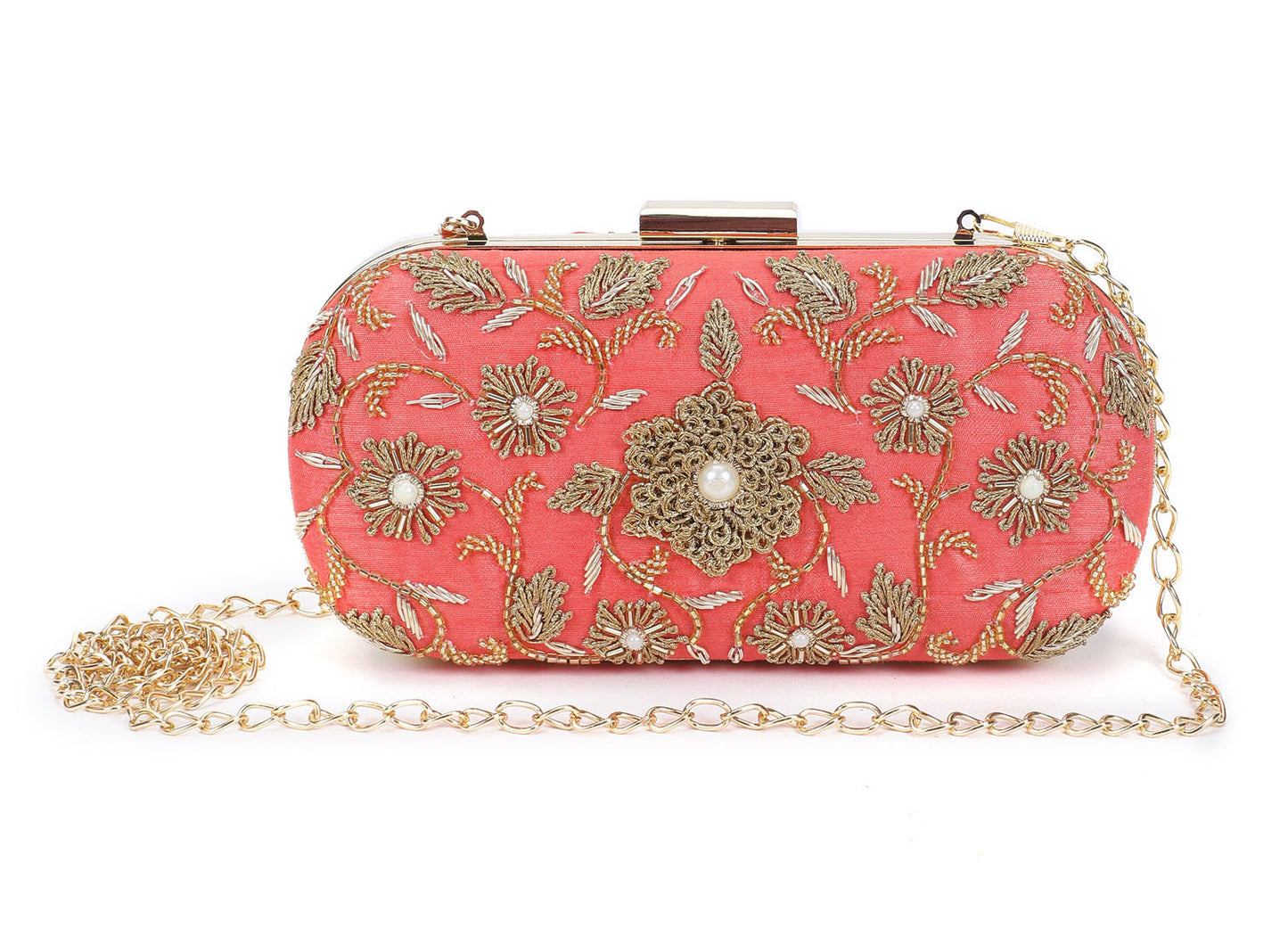 Coralicious flower clutch