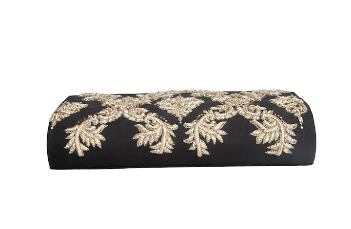 Black zardosi clutch