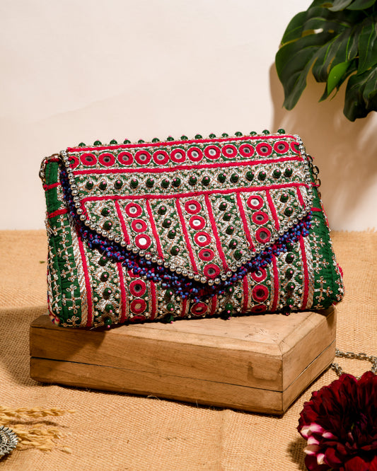 Mirrorwork jazeera clutch
