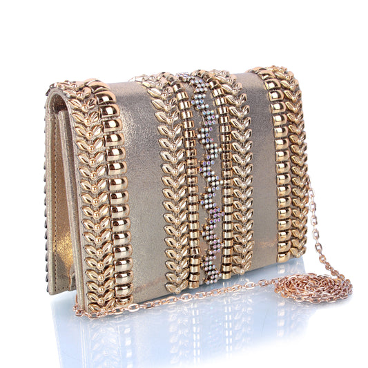 Nazma gold bling clutch