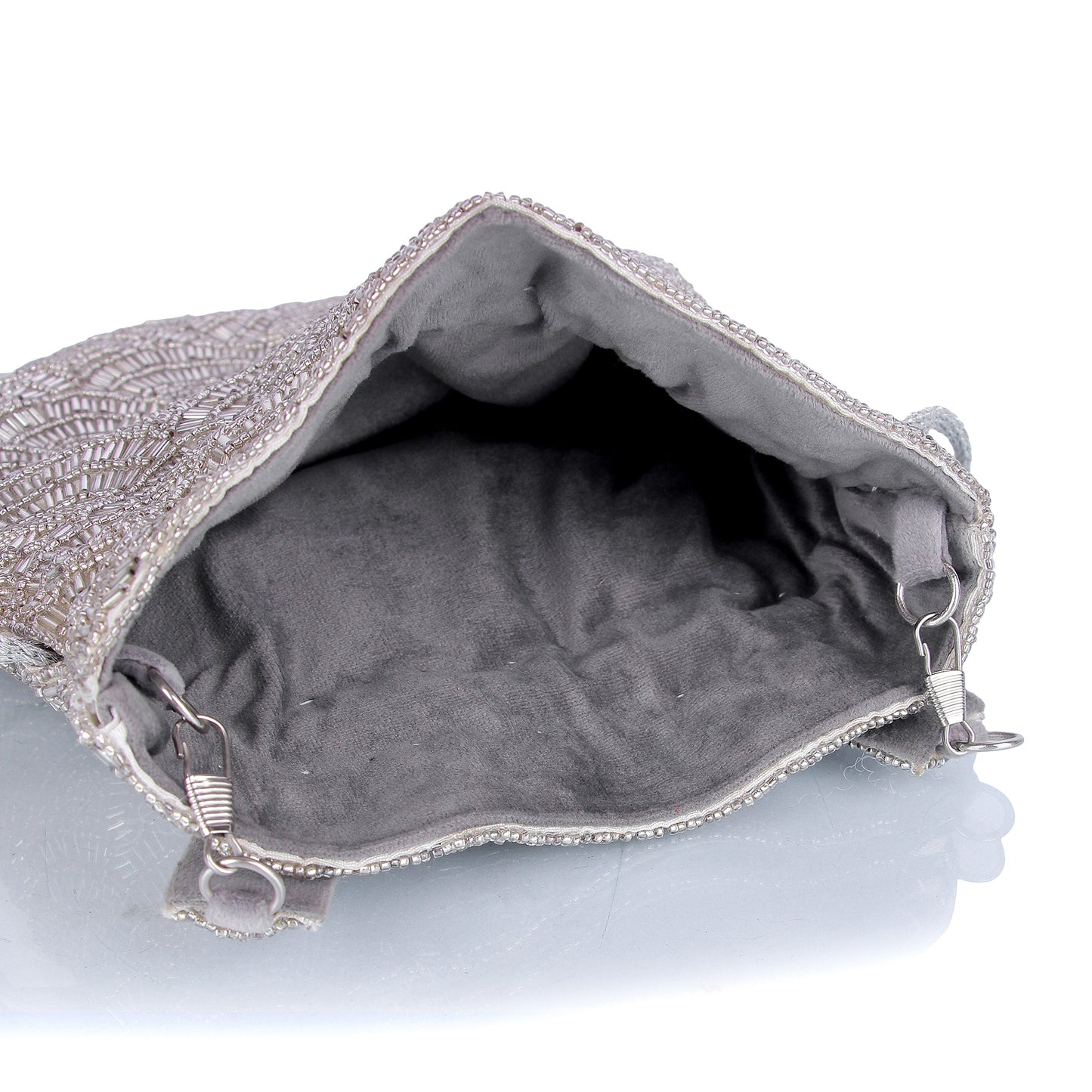 Silver scallop potli bag