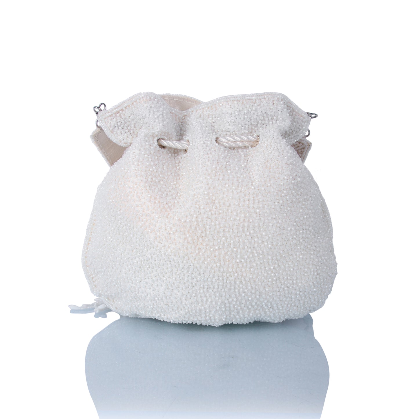 Daisy white potli bag