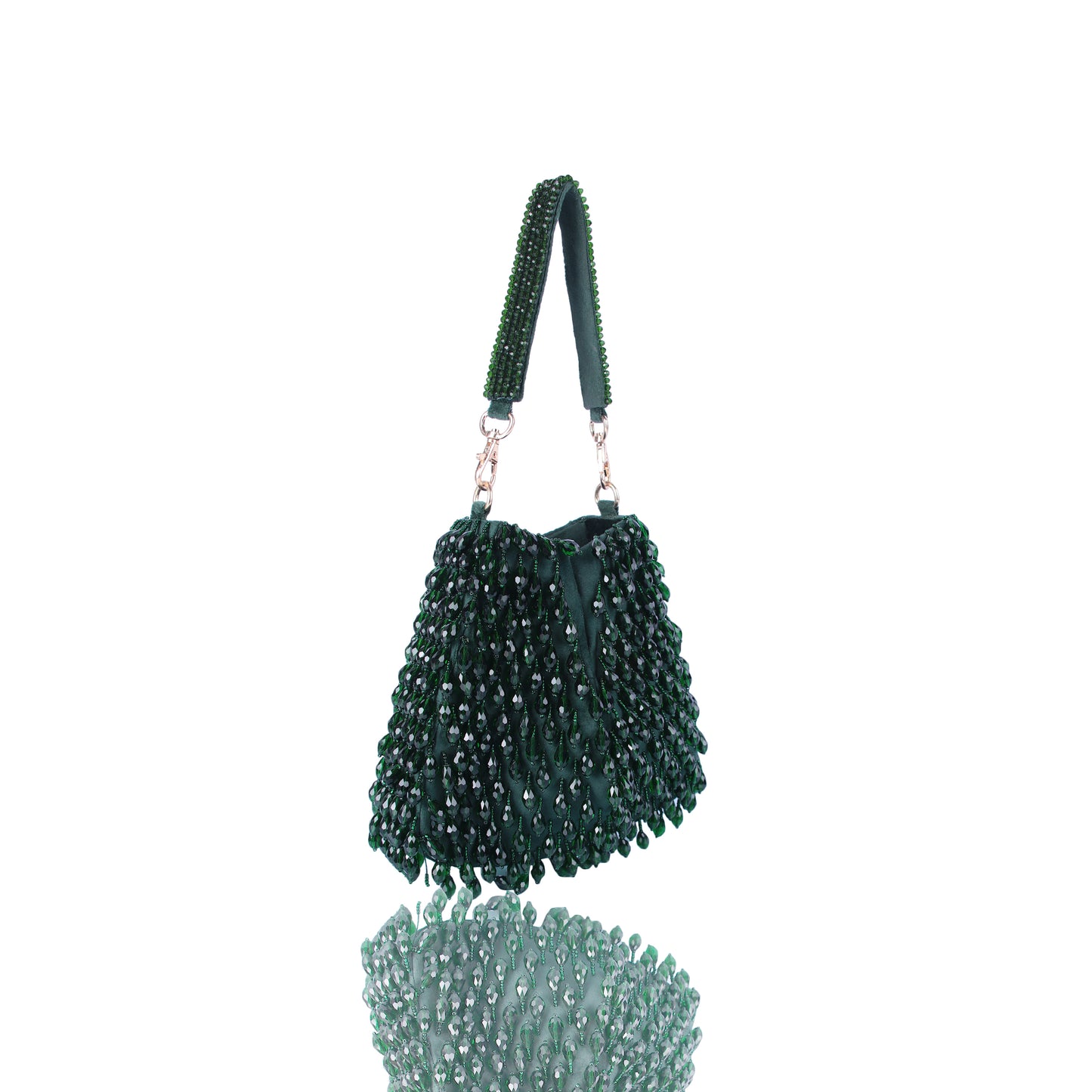 Emerald green tassle bag