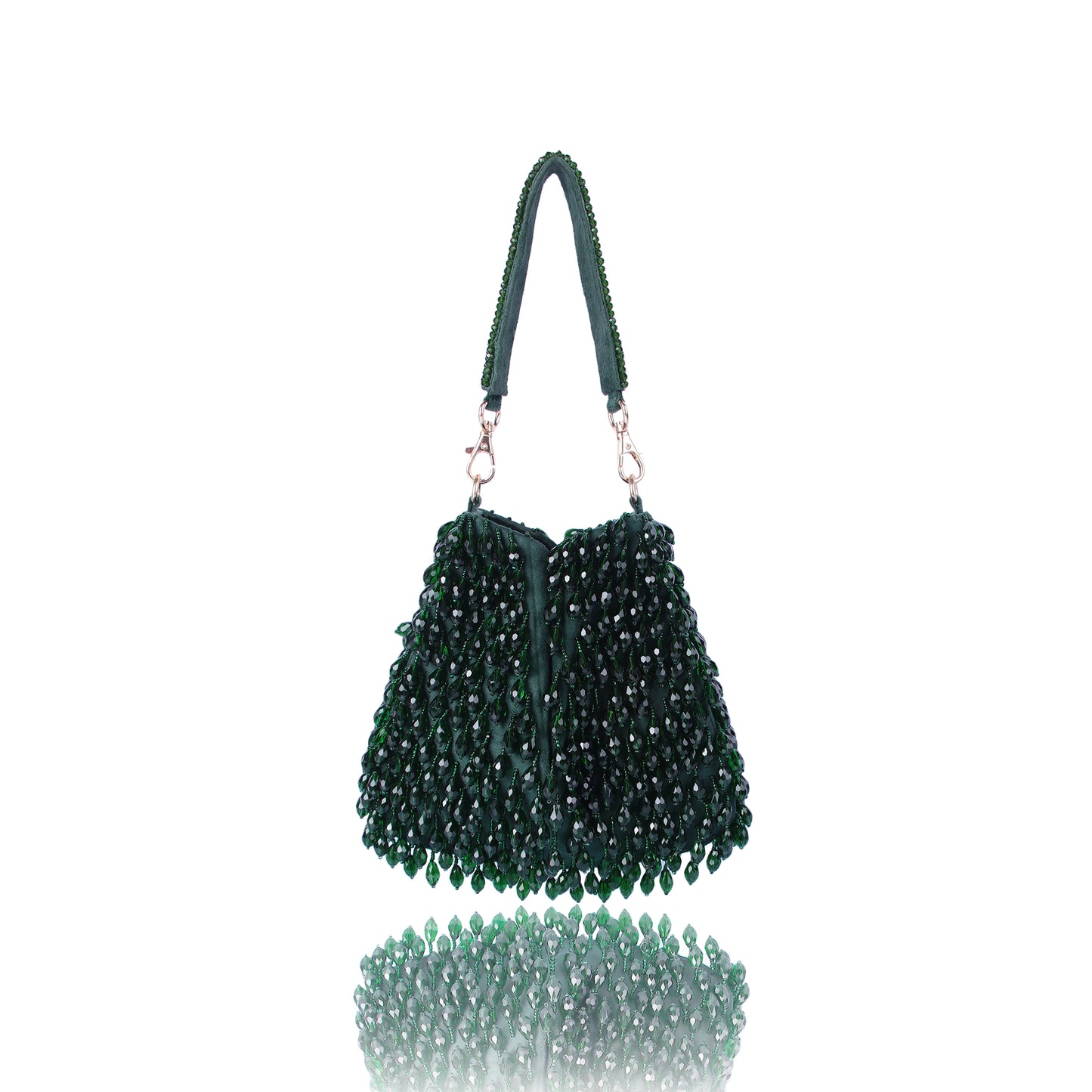 Emerald green tassle bag