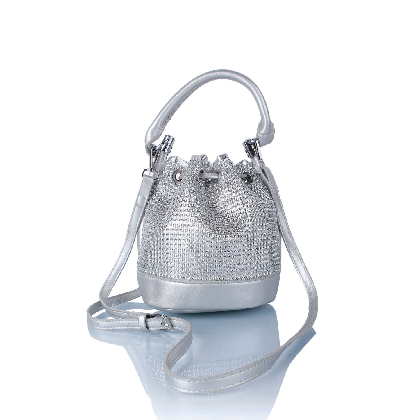 Silver bucket bag