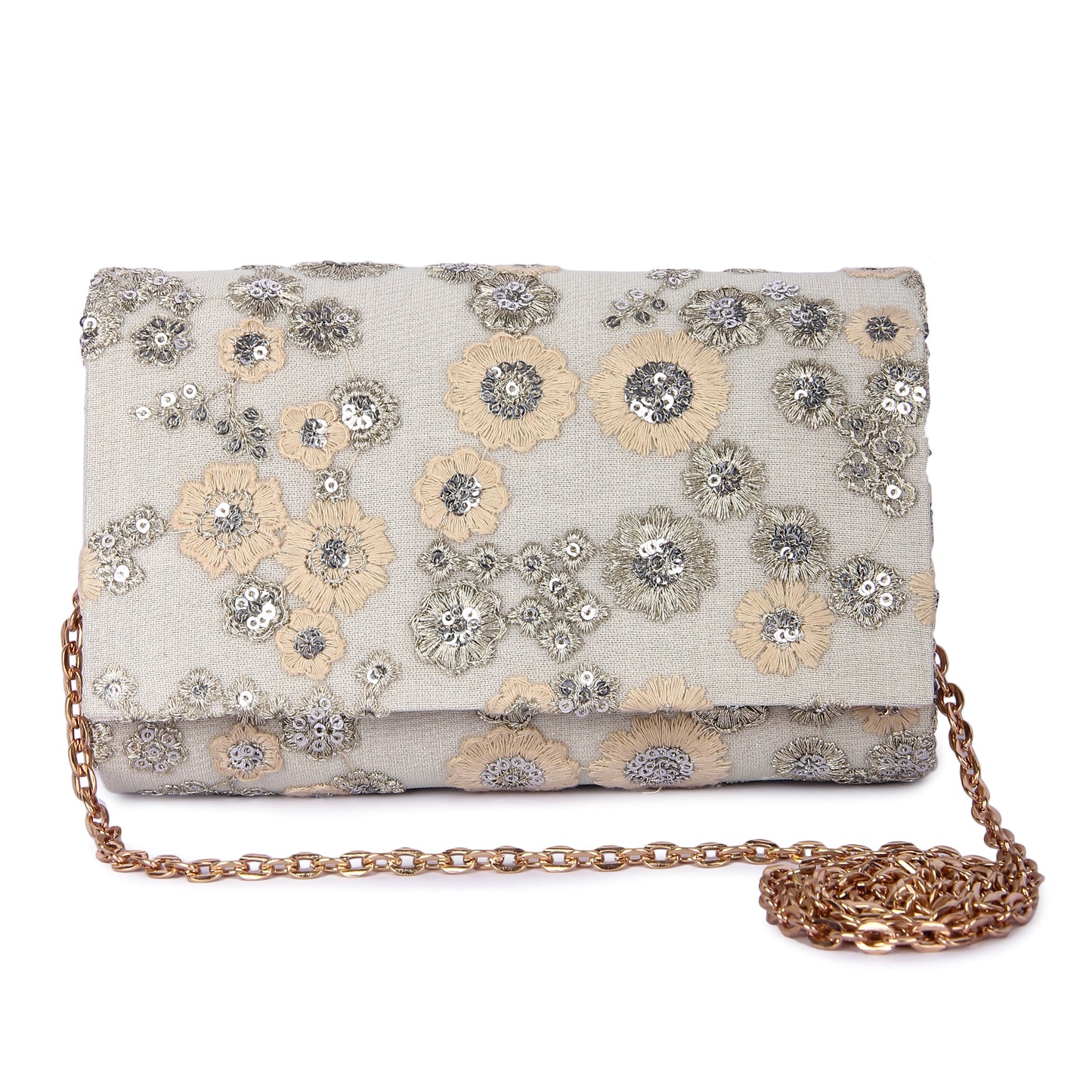 Gulaa beige clutch