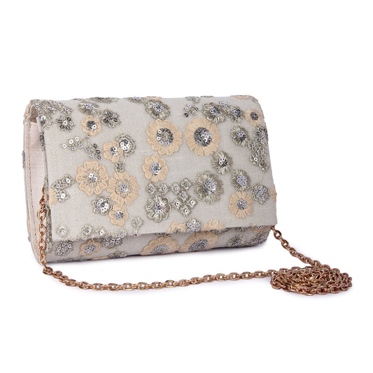 Gulaa beige clutch