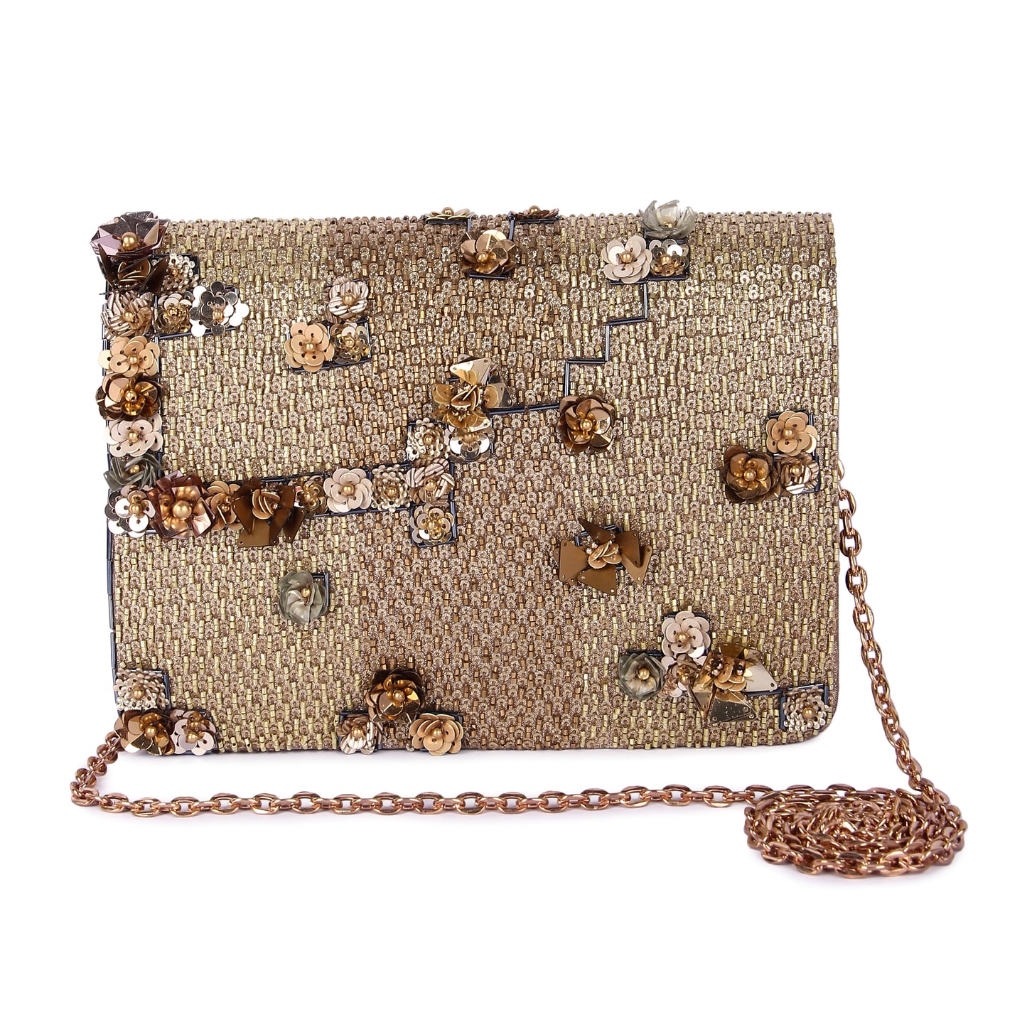 Shaamali gold clutch