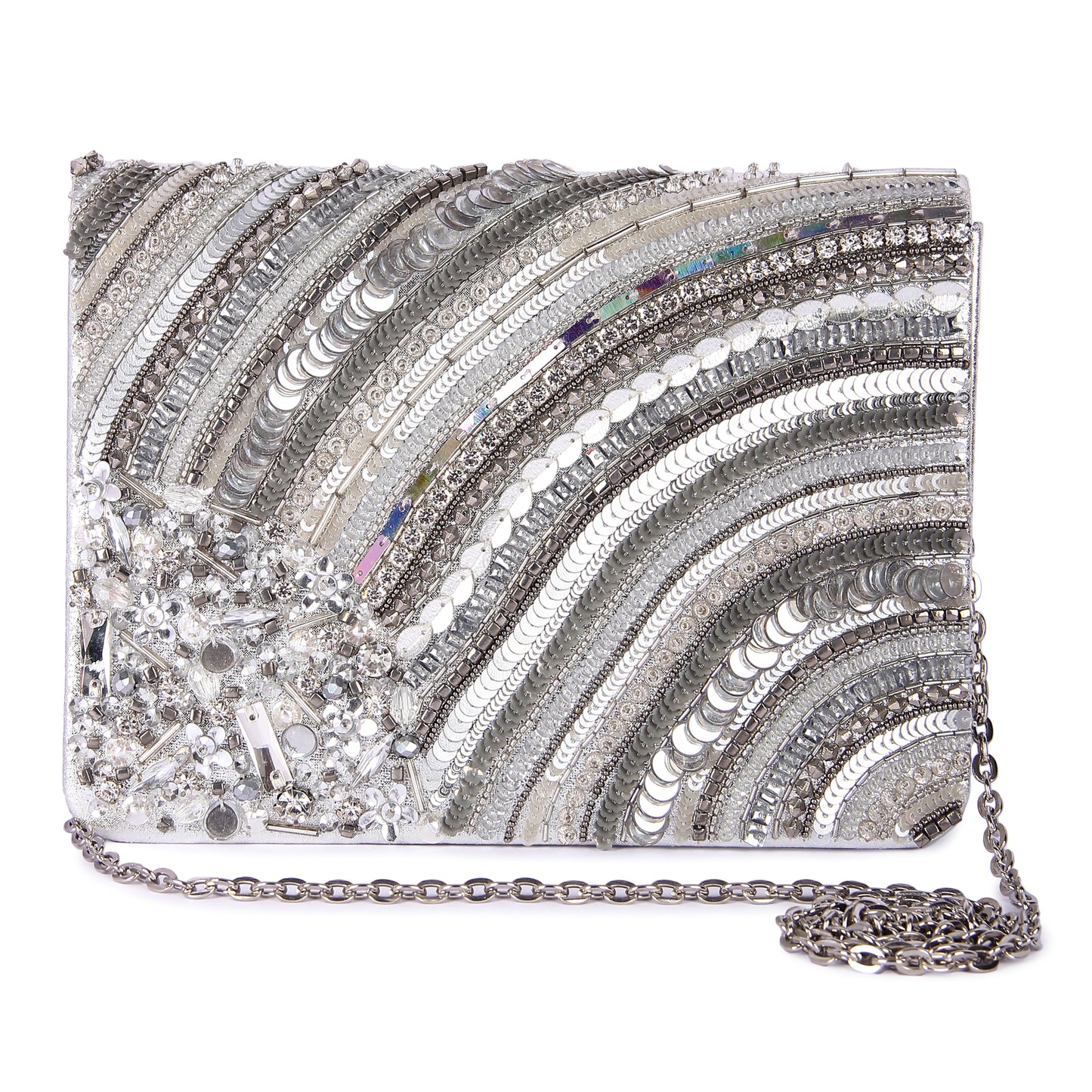 Silver sheel clutch