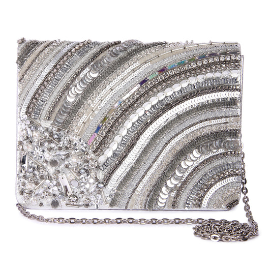 Silver sheel clutch