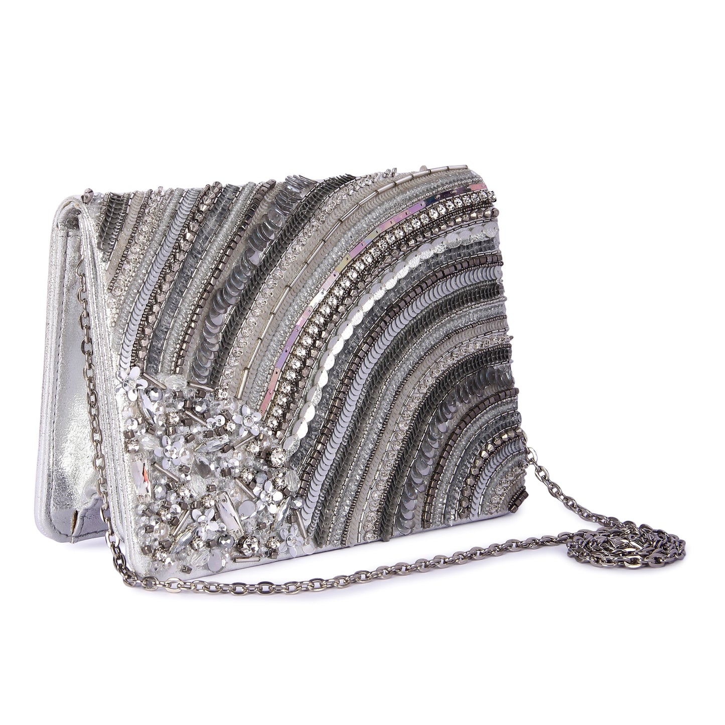 Silver sheel clutch