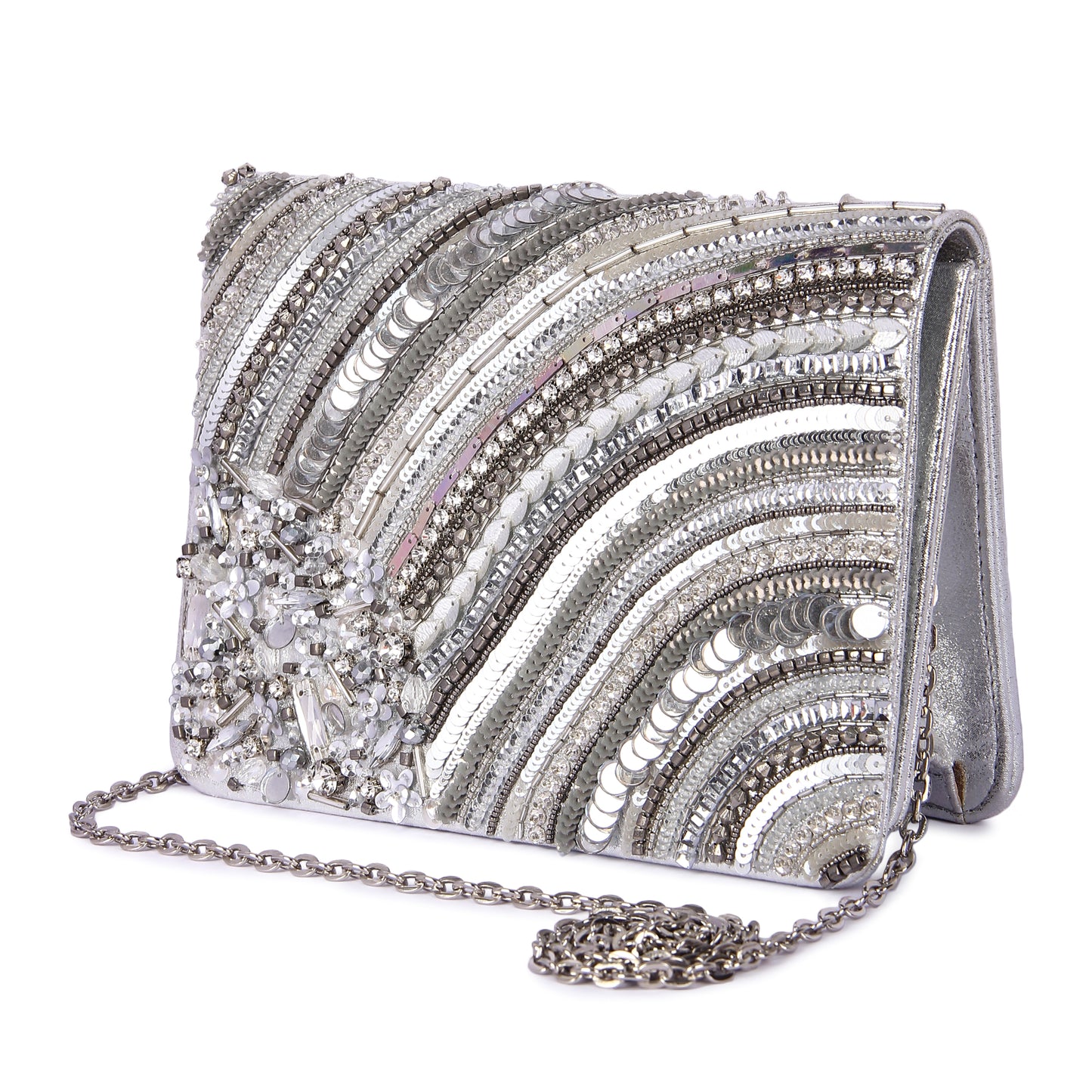 Silver sheel clutch