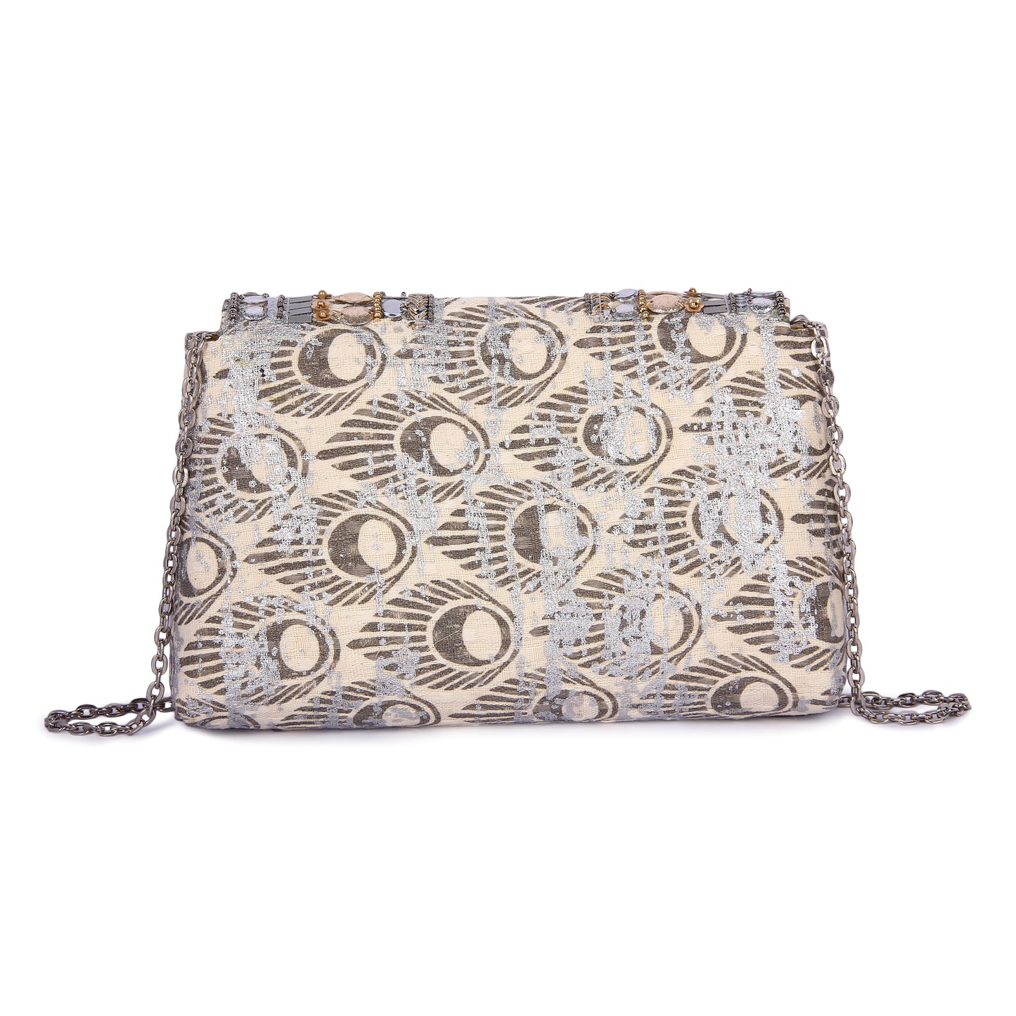 Silver gold duo clutch