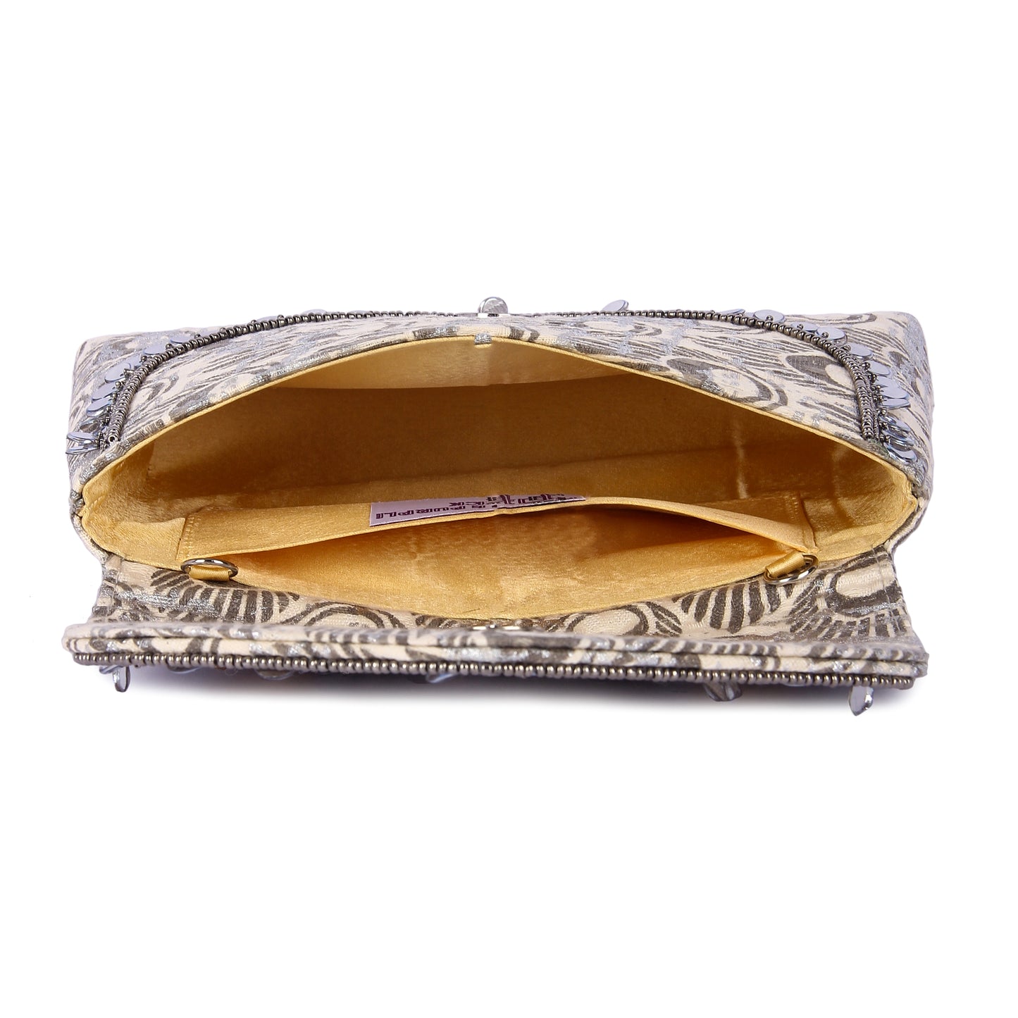 Silver gold duo clutch