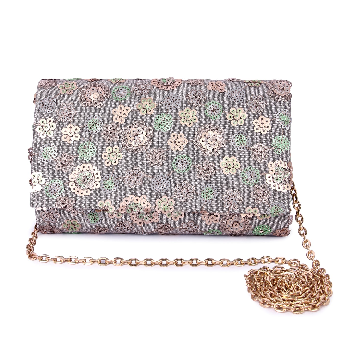 Silver zeen clutch