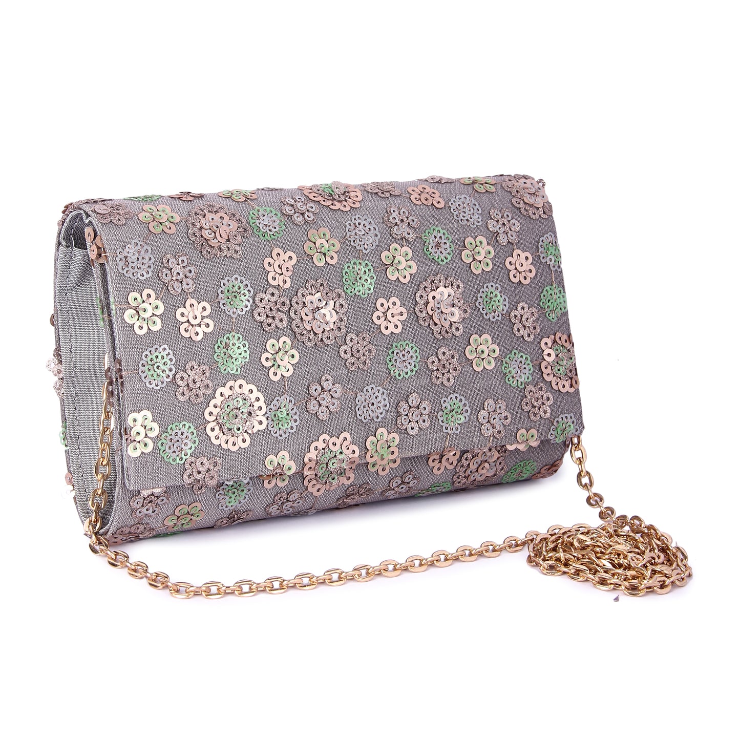 Silver zeen clutch