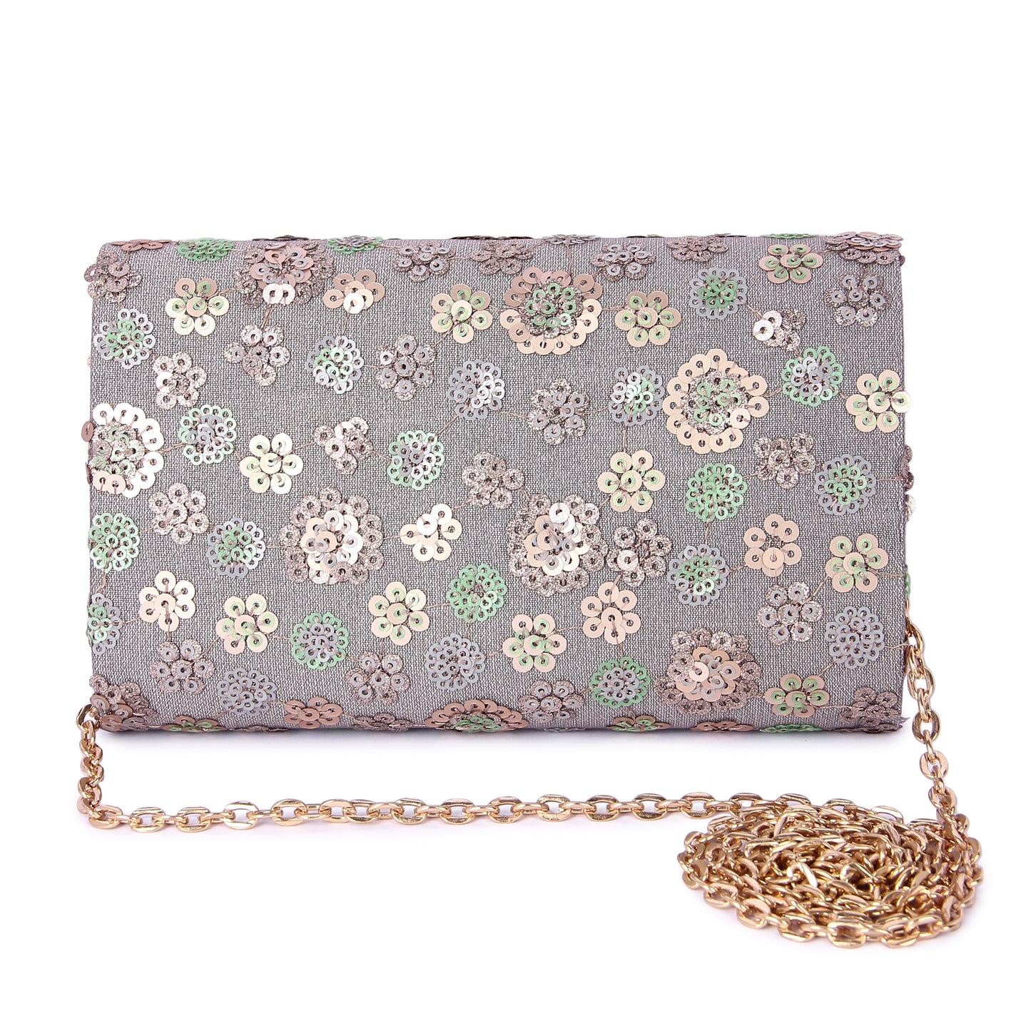 Silver zeen clutch