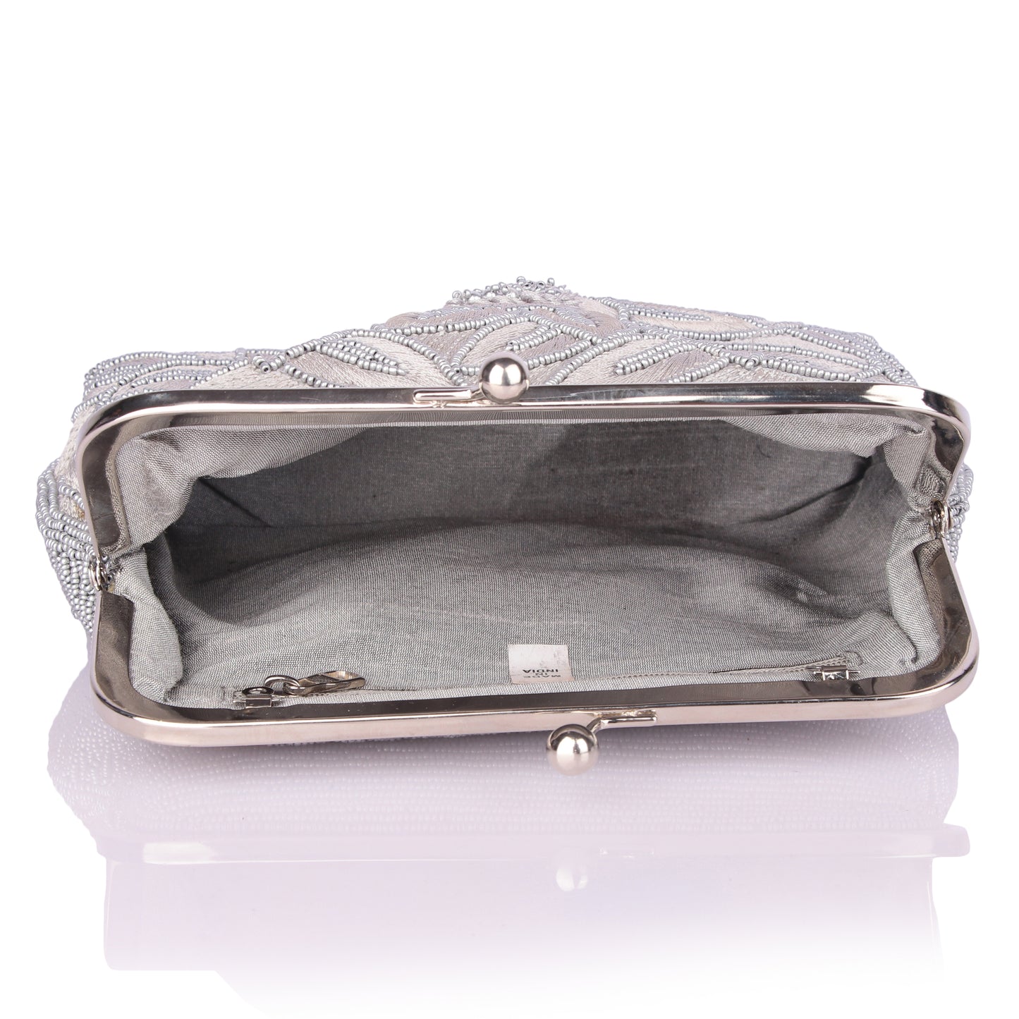 Grey deed batua bag
