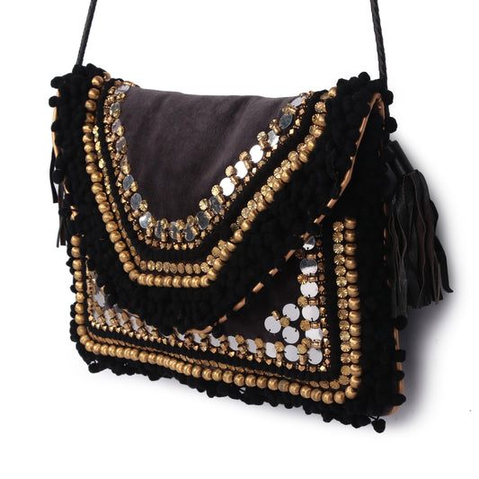 Black boho fun bag