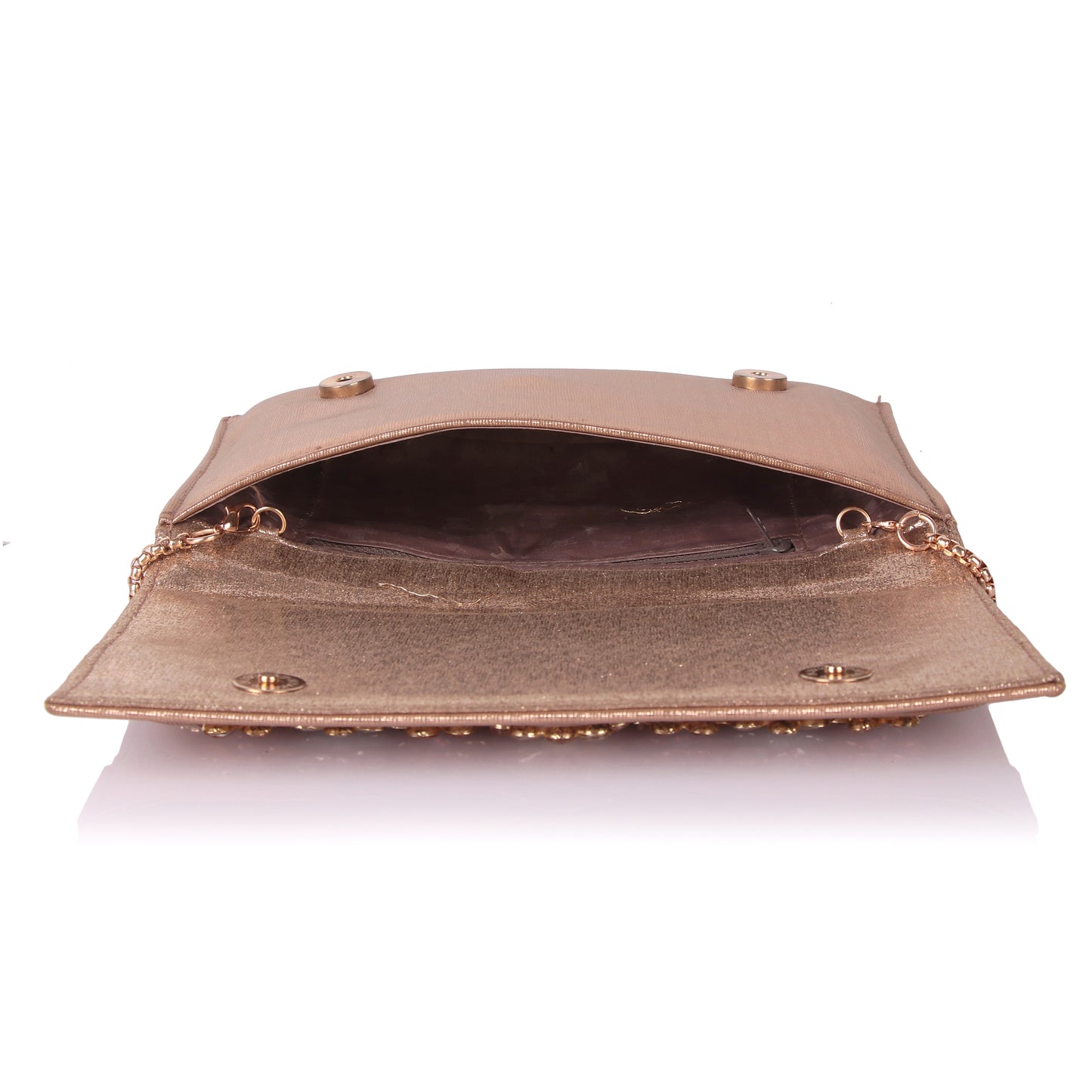 Stone flower envelope clutch