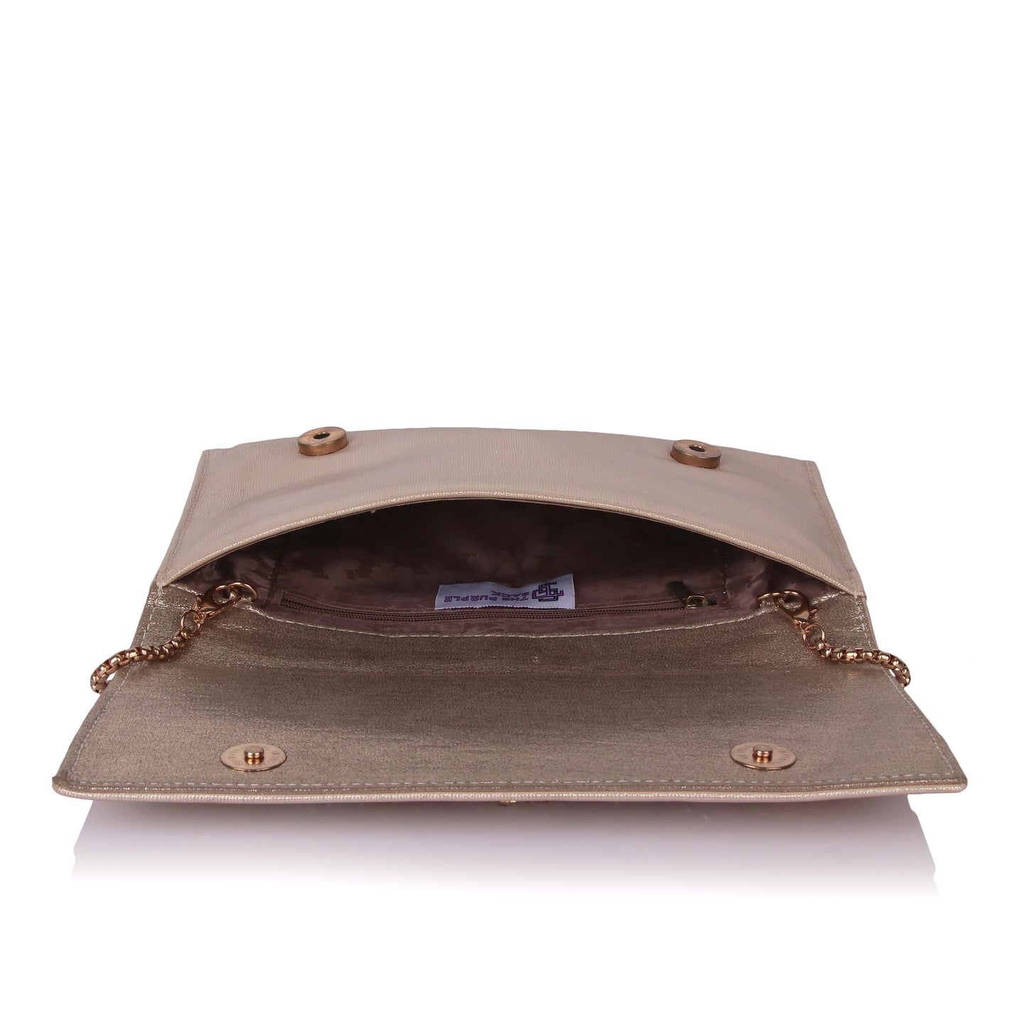 Stone flower gold clutch