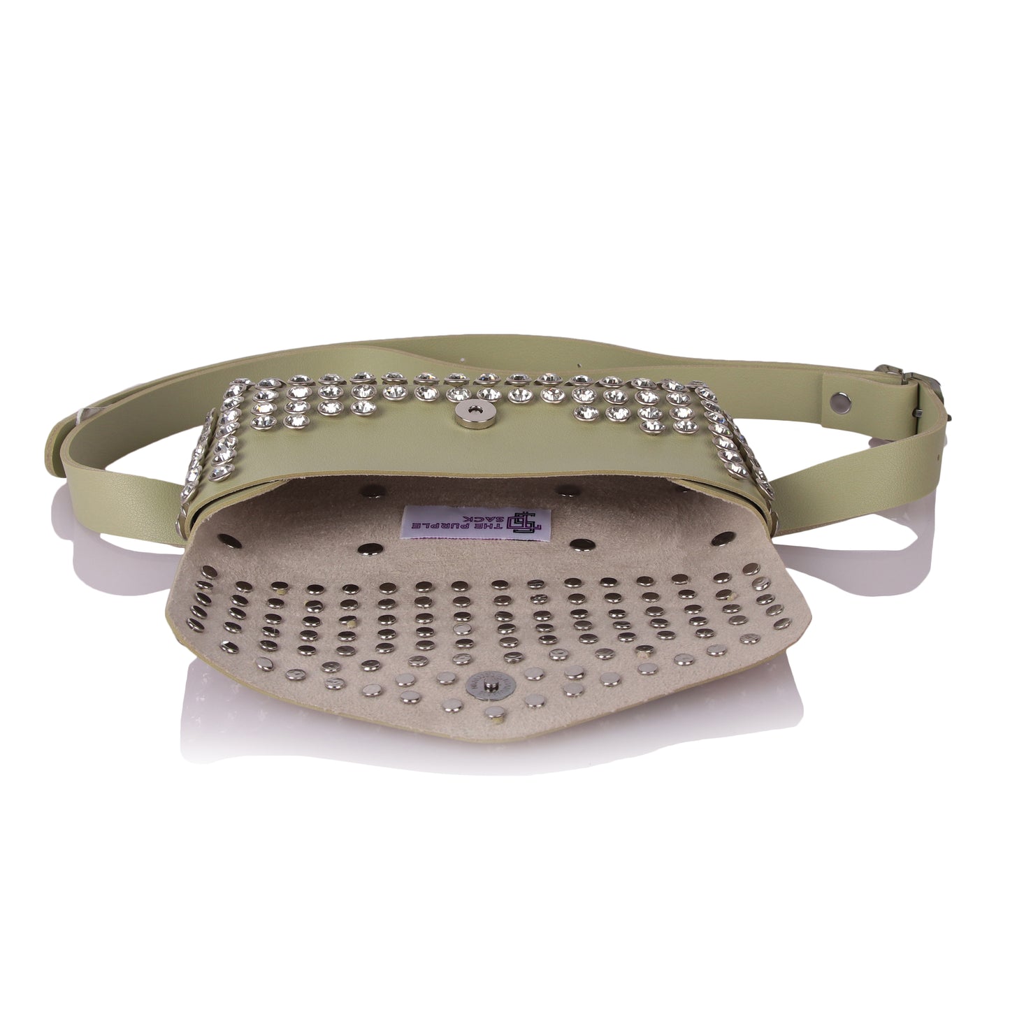 Lime green studded bag
