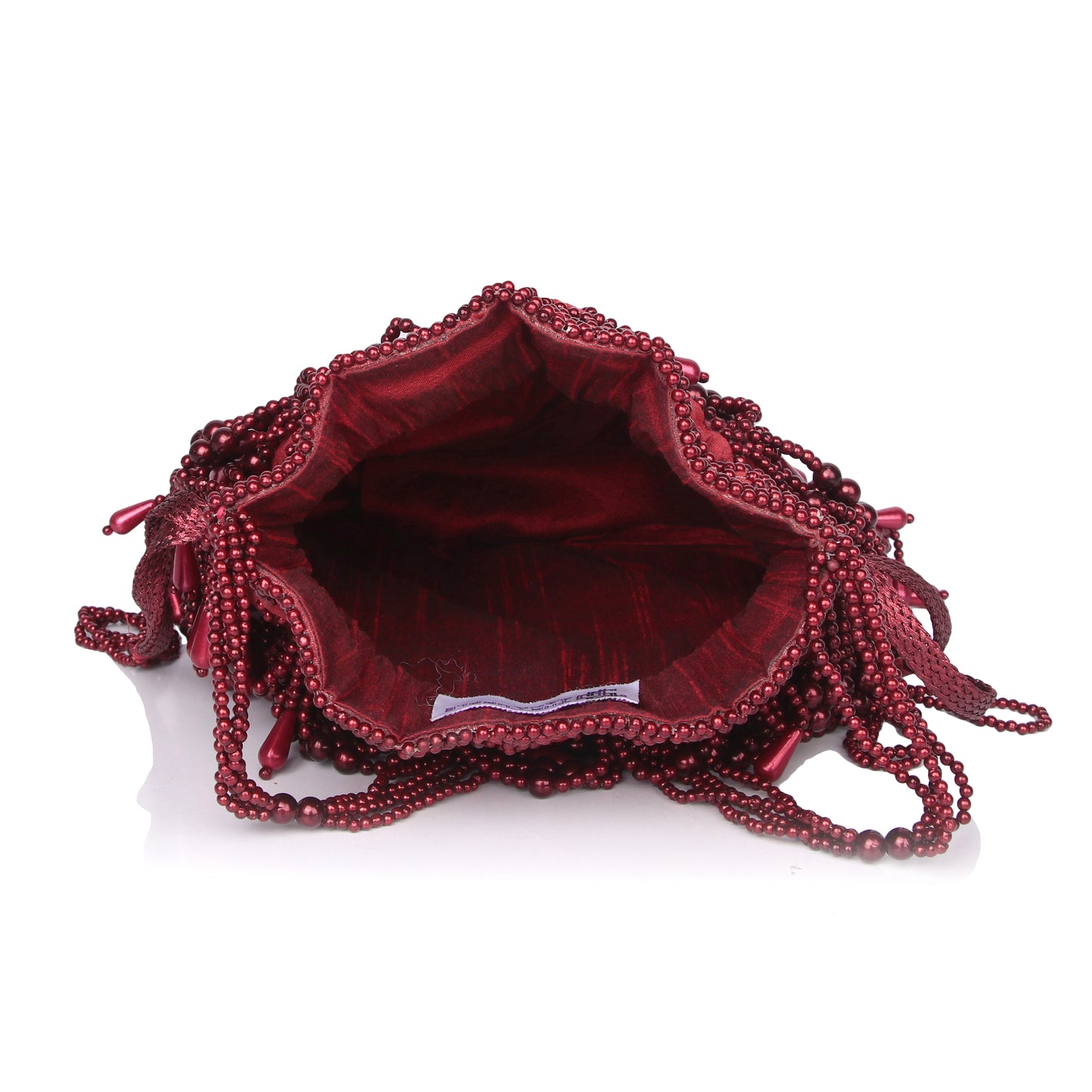 Maroon pearl potli bag