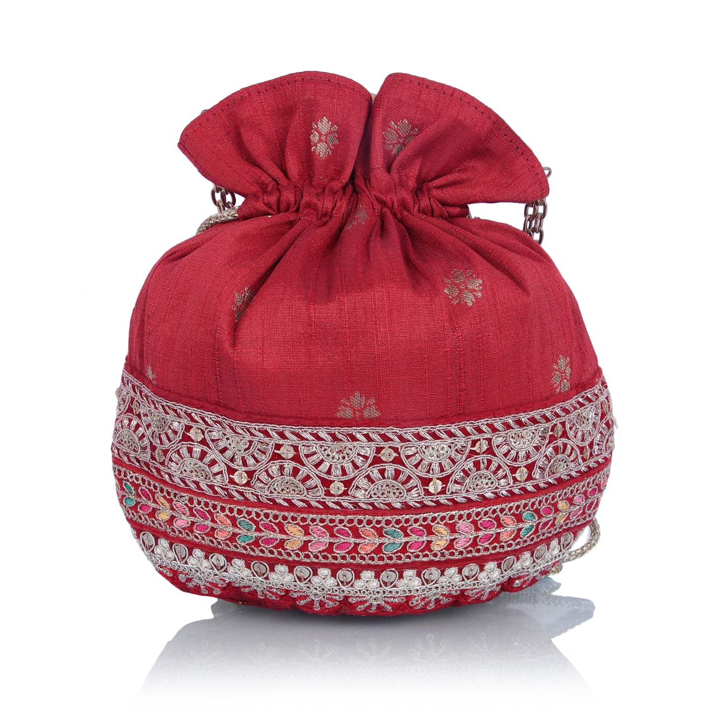 Red silk potli