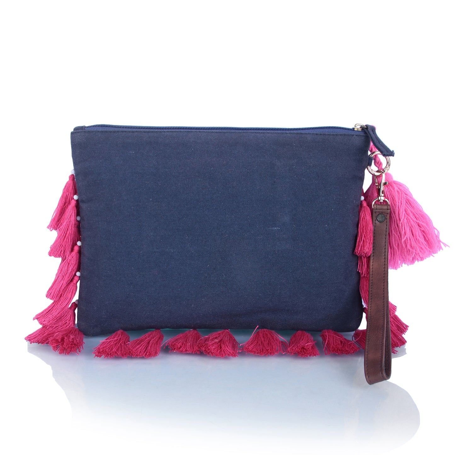 Pink Tassle wristlet