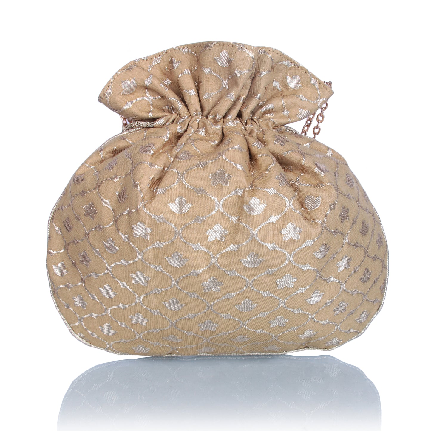 Golden brocade potli bag