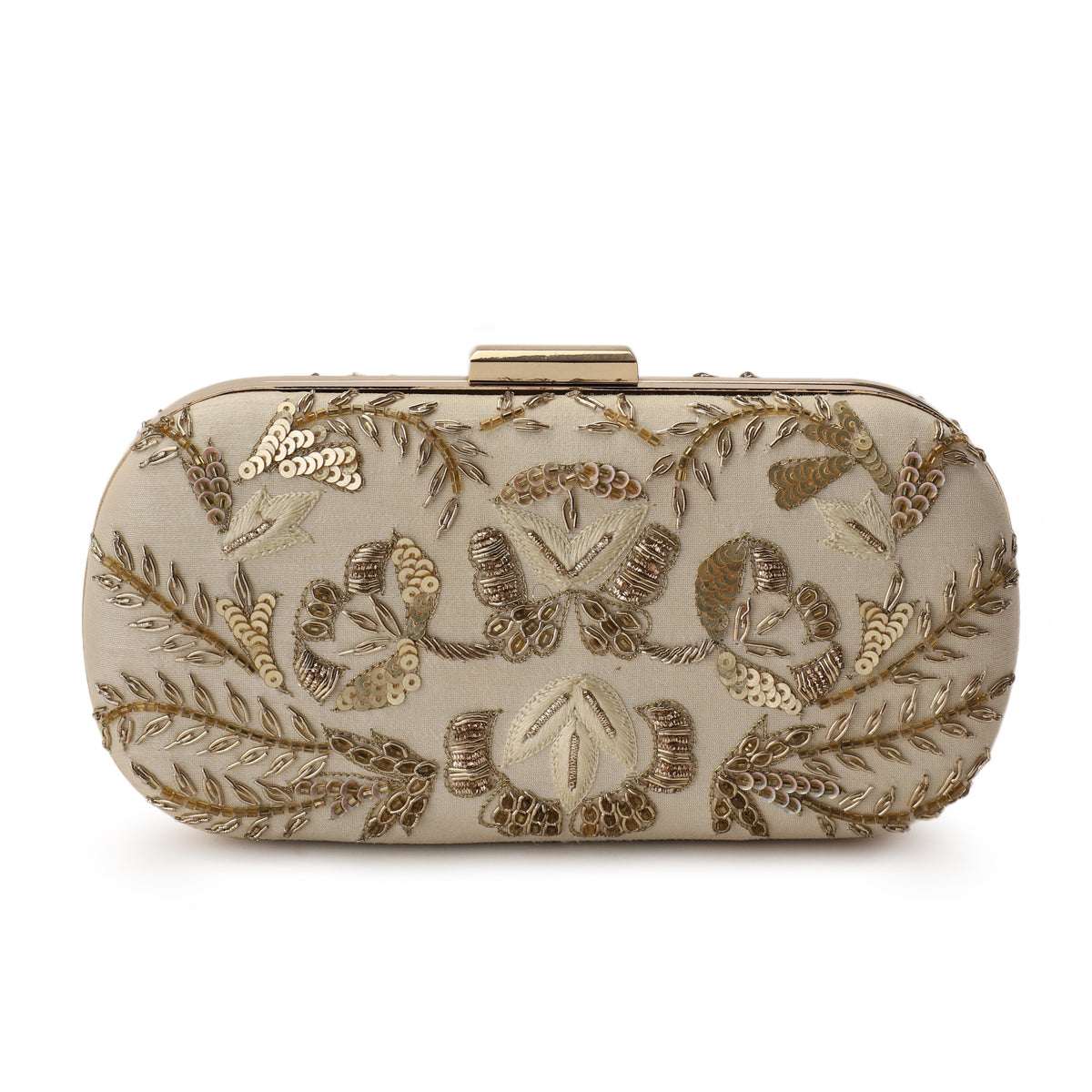 Beige symmetry clutch