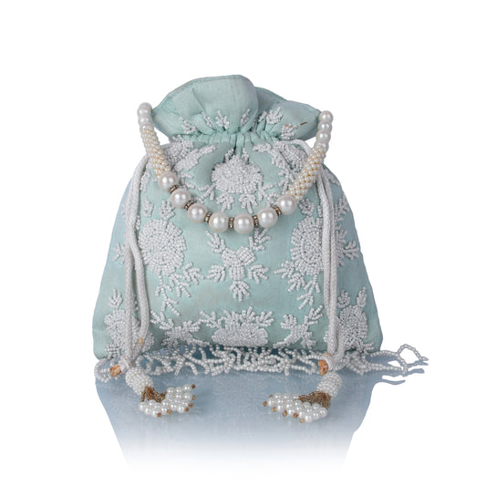 Mint green potli bag