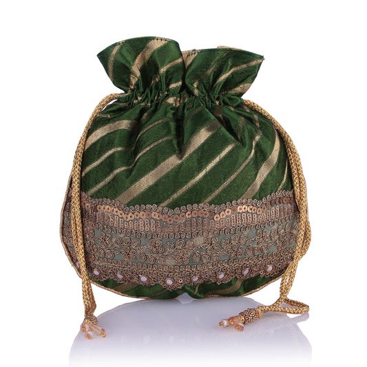 Safeena green potli bag