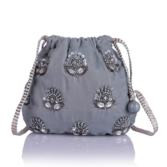 Moteef grey potli bag