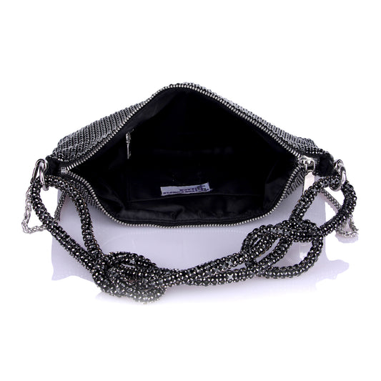 Gun metal grey party bag
