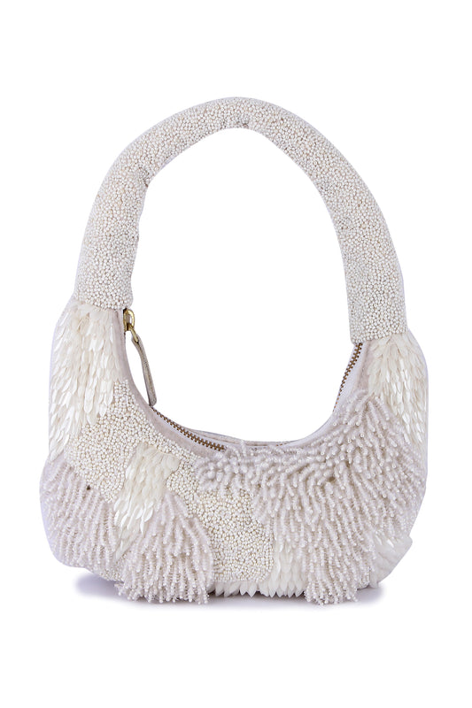 White indo-western purse