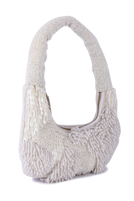 White indo-western purse