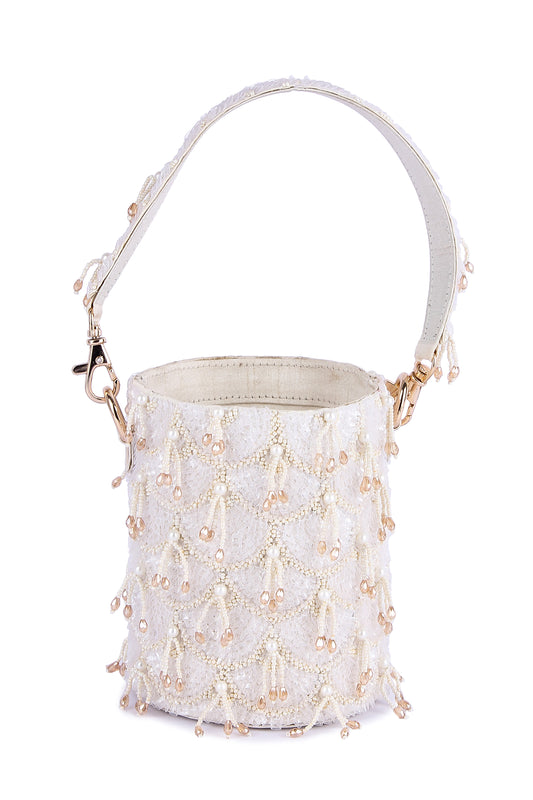 Bucket white zing potli