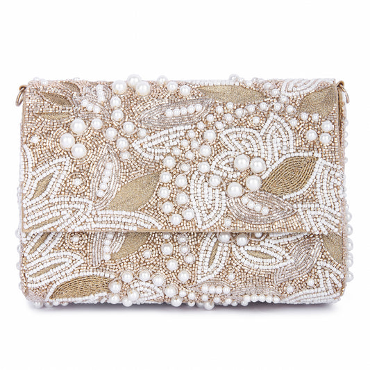 Pearl gold clutch