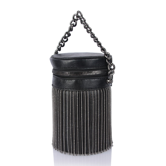 Zingy black bucket bag