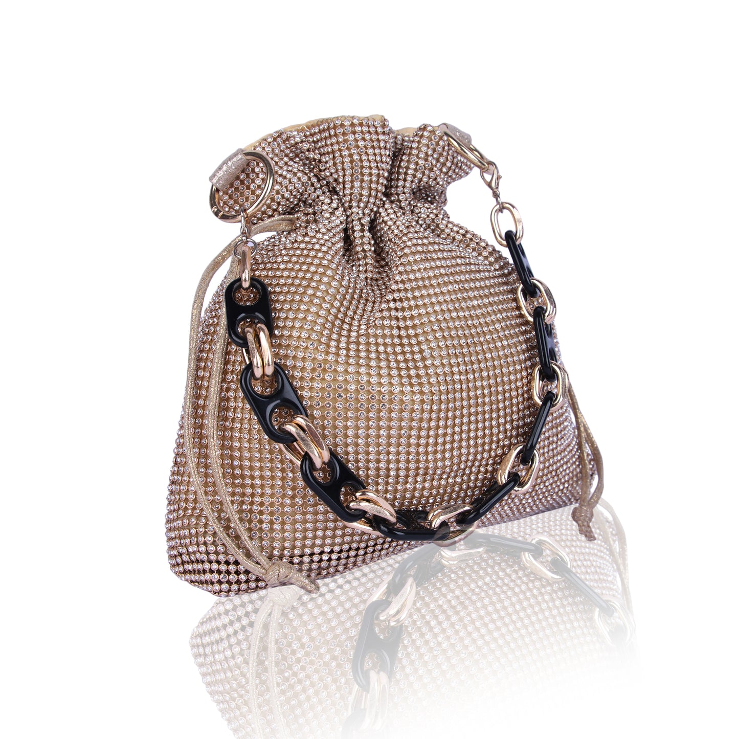 Champagne party rhinestone potli