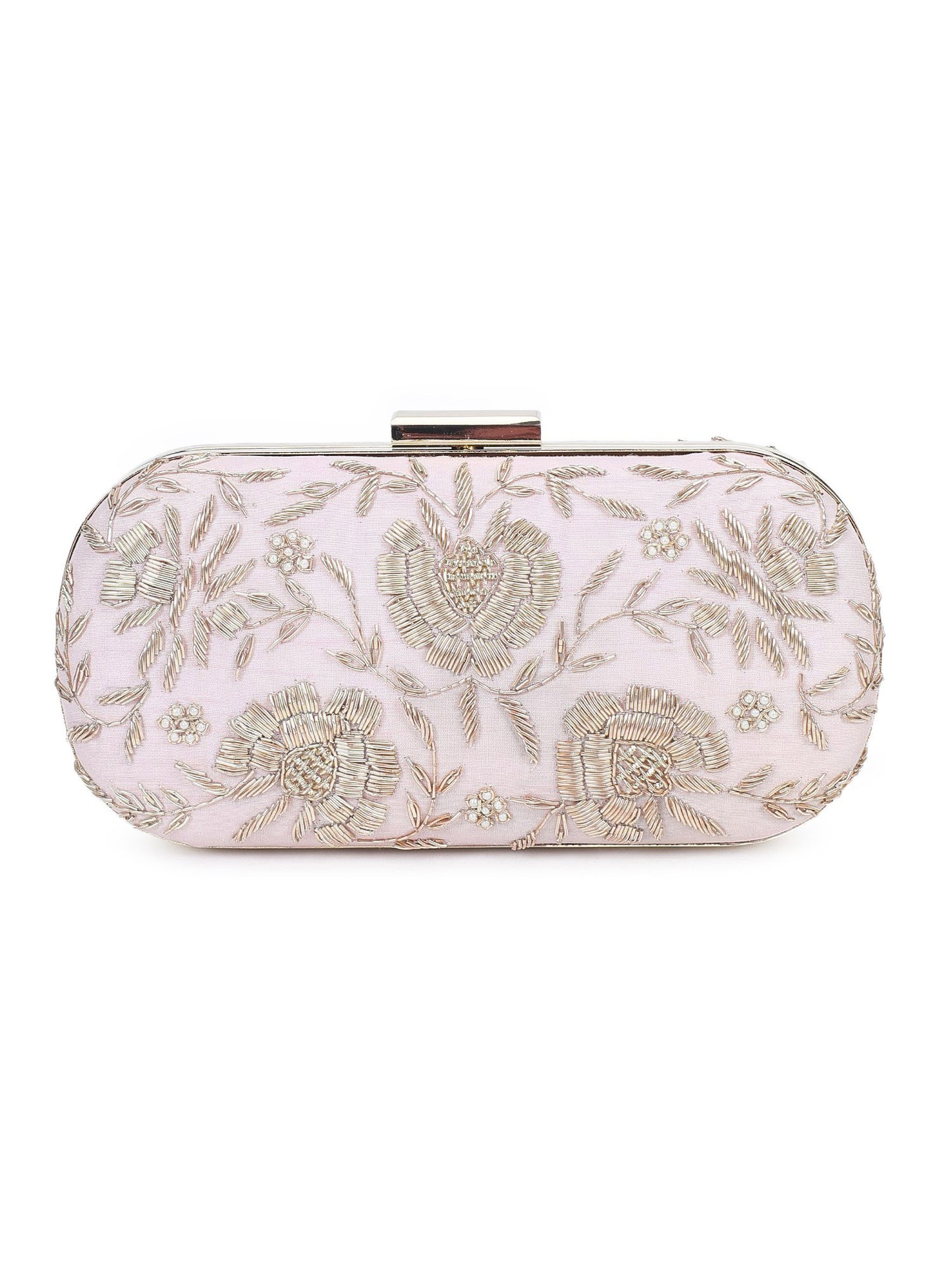 Pretty pink floral clutch