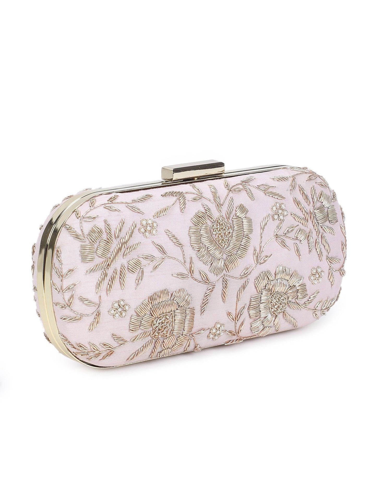 Pretty pink floral clutch